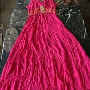 NWT Jon &anna New York fuschia boho maxi dress size xl